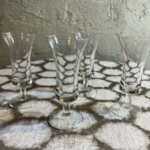 Bar Cordial Glasses set Drinkware 4 Set for bar or dessert possibly vintage